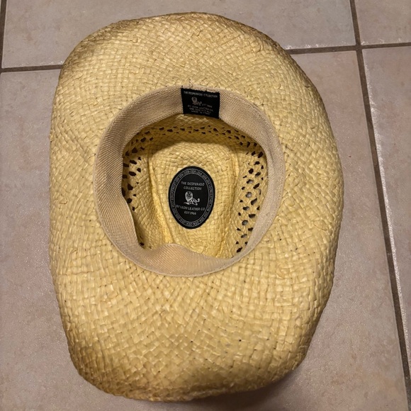 The Desperado Collection by Leon Leather Co. Beaded Cowboy Cowgirl Straw Hat - Picture 7 of 9